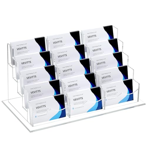 Acrylic Business Card Holder for Desk Multiple Business Card Holders Business Card Organizer Business Card Display Rack Clear Plastic Business Card Stand for Home Office