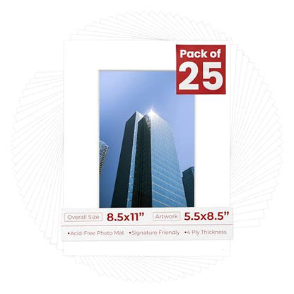 5.5x8.5 Mat for 8.5x11 Frame (25 Count)