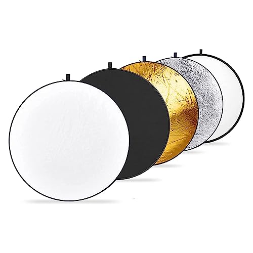 12 Inch 30 Centimeter Light Reflector Light Diffuser 5 in 1 Collapsible Multi Disc with Bag