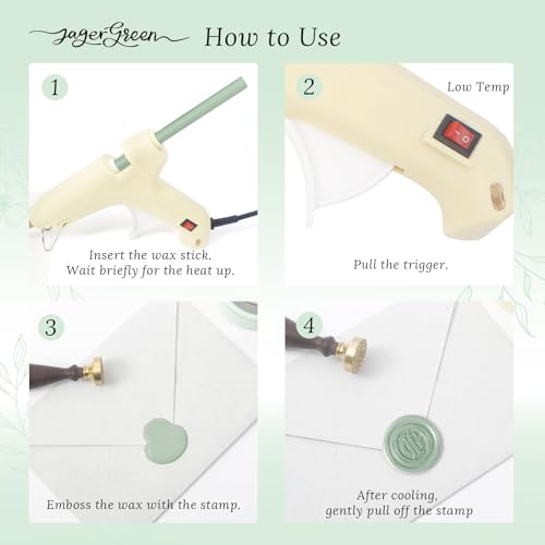 8 Pcs 11mm Green Glue Gun Wax Seal Sticks for Envelopes Seal (8 Count)