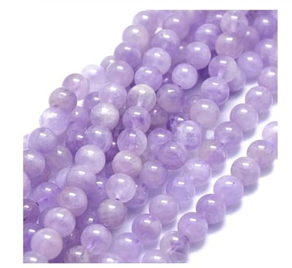 70pcs Adabele Natural Purple Lavender Jade Gemstone 10mm Round Beads (71 Count)