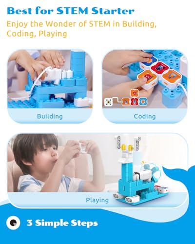 A3 12-in-1 STEM Blocks Coding Robot Kit for Kids, 61-Piece Educational Building Set with Interactive Storytelling, Ideal Toy Gift for Boys & Girls Ages 3-6