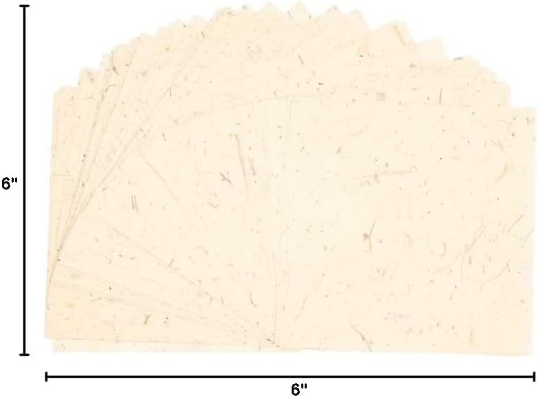 Natural Fiber Mulberry Tree,Banan Bark 6 x 6 Inches Square Origami Paper Arts Folding Craft, Decoration Paper,Writing Painting Square Folding Paper for DIY Crafts, 50 Sheets (Vintage, 6"x6") - Crafty Corner