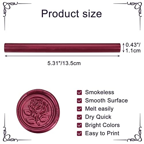 15Pcs Fuchsia Glue Gun Sealing Wax Sticks for Wax Seal Stamp (15 Count)
