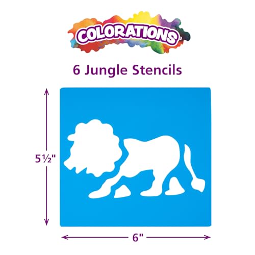 Washable Plastic Jungle Stencils (6 Count)