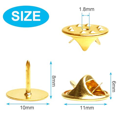 50 Pairs Premium Butterfly Clutch Pin Backs with 8mm Length 10mm Width Blank Pins for DIY Enamel Pins (100 Count)