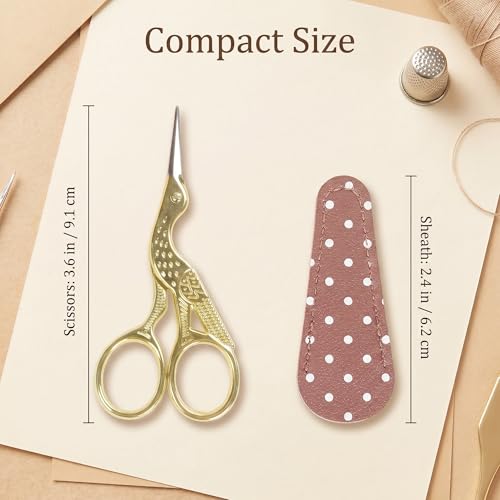 3.6inch Little Embroidery Scissors Sharp Stainless Steel Tip Sewing (2 Count)