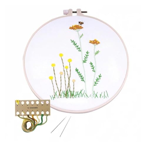 Needle Point Kits Adults Full Range of Starter Including Instructions Stamped Cloth with Pattern Hoop Color Threads and Tools Art Projects