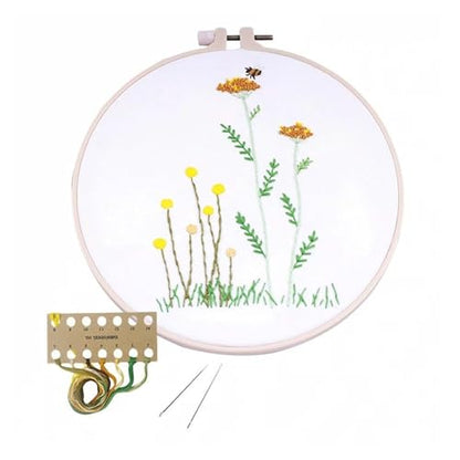 Needle Point Kits Adults Full Range of Starter Including Instructions Stamped Cloth with Pattern Hoop Color Threads and Tools Art Projects