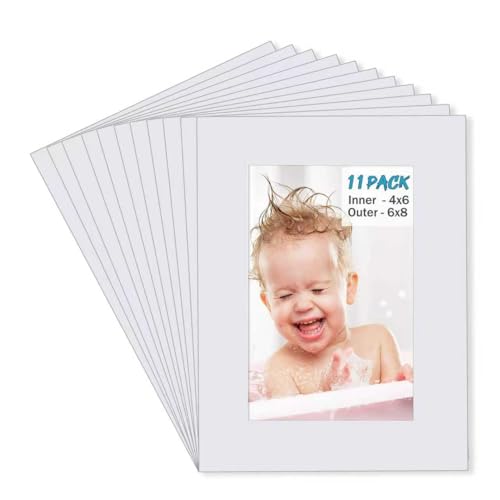 6x8 White Picture Mats Pack of 11