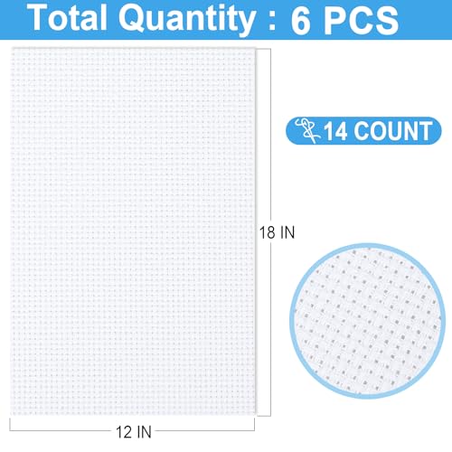 6 PCS Cross Stitch Aida Fabric 14 Count (6 Count)