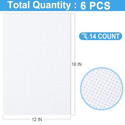 6 PCS Cross Stitch Aida Fabric 14 Count (6 Count)