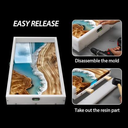 Large Reusable Epoxy Resin Mold 24×14×3 Adjustable Clamping System