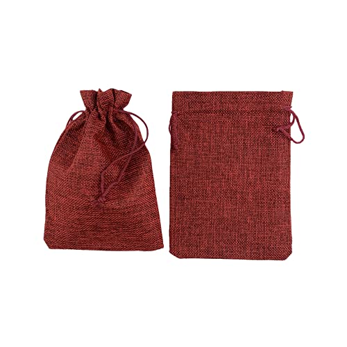 Pack of 25 Burlap Gift Bags with Drawstring Linen Jewelry Pouches Wedding Hessian Jute Bags for Birthday and Treat Pouches Party Wedding Favors Gift