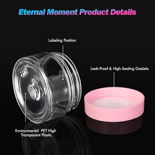 36 Pack 1 OZ Plastic Jars Clear Cosmetic Container with Lids (36 Count)