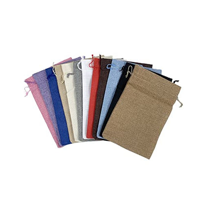 Pack of 12 Burlap Gift Bags with Drawstring Linen Jewelry Pouches Wedding Hessian Jute Bags for Birthday Jewelry and Treat Pouches Party Wedding Favors Gift Art and DIY Craft