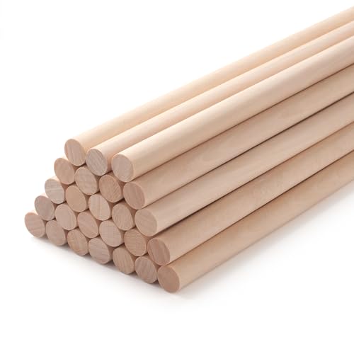 Wood Dowels Wooden Dowel Rods for Crafts (25 Count)