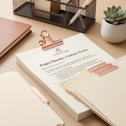 Bulldog Paper Clips Rose Gold (20 Count)