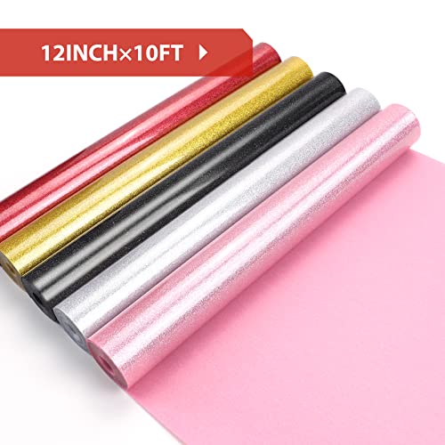 Glitter HTV 12" x 10ft Red Glitter HTV Heat Transfer Vinyl