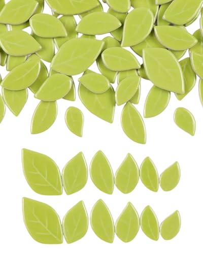 200g Mixed Sizes Leaves Mosaic Tiles for Craft Bulk