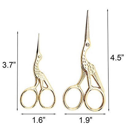 4PCS Vintage Stork Shape Sewing Scissors Stainless Steel Scissors (2 Count)