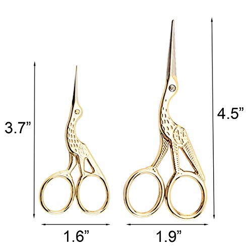 6PCS Vintage Stork Shape Sewing Scissors Stainless Steel Scissors (2 Count)