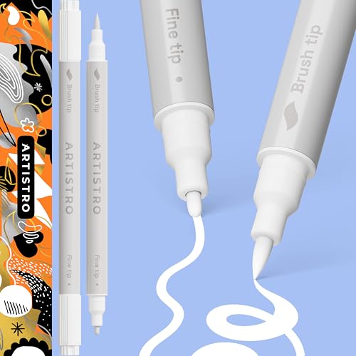 White Dual Tip Acrylic Paint Pens (2 Count)