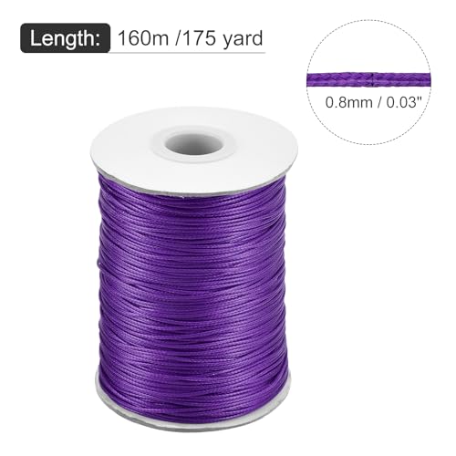Waxed Cord 0.8mm Waxed Polyester Cord 175 Yard Wax String for Bracelet Making