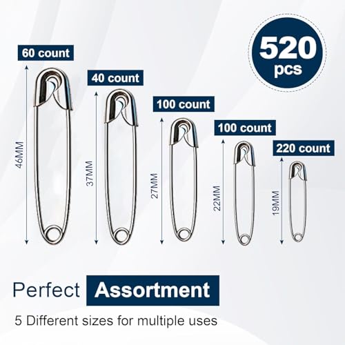 520 Pack Safety Pins (520 Count)