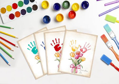 10 Pack Tulips Flower Bouquet Handprint Art (10 Count)