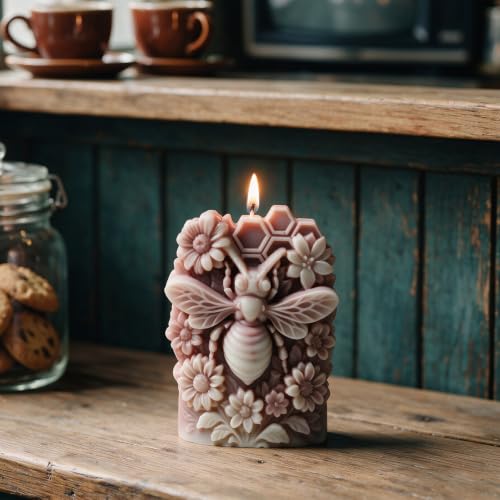 Bee Floral Candle Soap Mold
