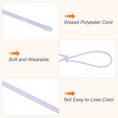 Waxed Cord 2.5mm Waxed Polyester Cord 87 Yard Wax String for Bracelet Making