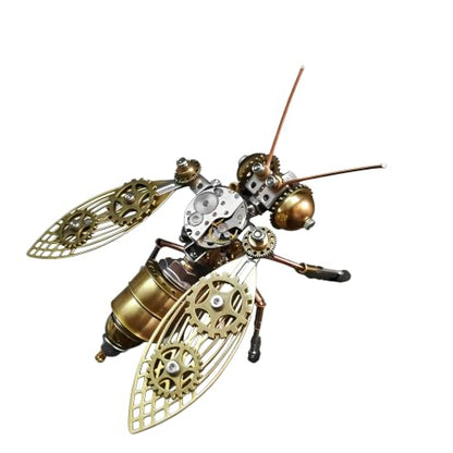 Mechanical Metal 3D Bumblebee Model Kits Puzzle for Adults Insect Steampunk Assembly DIY 150+Pcs 3 Hours Build Time Desk Decor Christmas & Birthday Gift for Hobbyists Men (150 Count)
