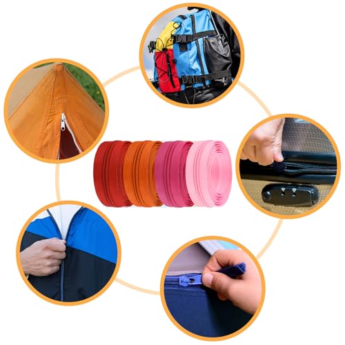 44.4 Yards 40 m 20 Pieces Assorted Colors #5 Nylon Coil Zippers