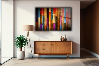 Painted Wood Glass Printing Wall Art
