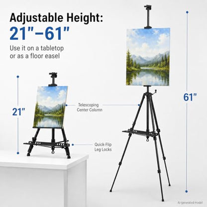 21 61 Inch Adjustable Art Easel Stand for Painting with Tray