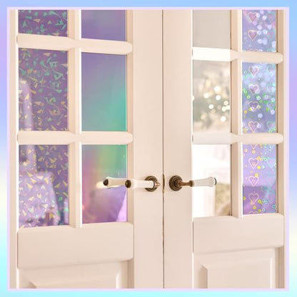 36 Sheets Holographic Sticker Paper A4 Vinyl Holographic Laminate Sheets Self Adhesive Waterproof Transparent Film (36 Count)