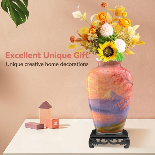 3D Puzzle Vase for Adults with 120 Plastic Pieces (120 Count)