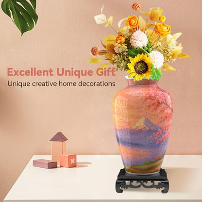 3D Puzzle Vase for Adults with 120 Plastic Pieces (120 Count)
