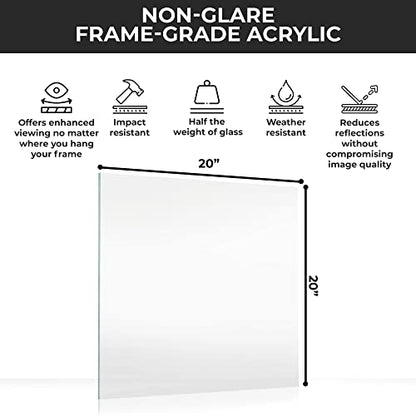 Non Glare Acrylic Replacement for 20x20 Picture Frame