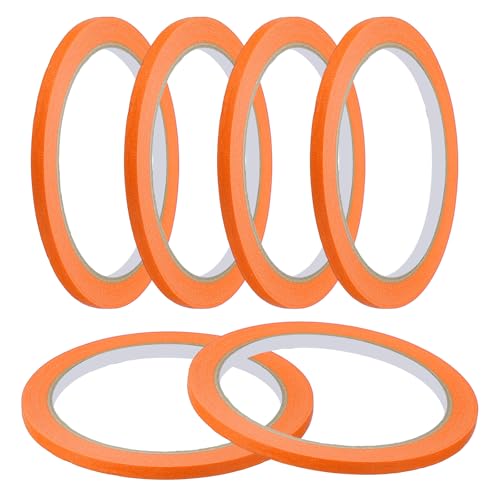 Masking Tape 0.2 Inch x 21 Yard Painter's Tape Orange Paint Tapes for DIY Crafts Arts Drawing Decoration Labeling Car Painting Artist Teachers