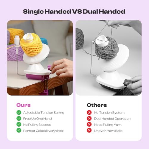 Manual Yarn Winder with Tension Spring for Tight Winding 4