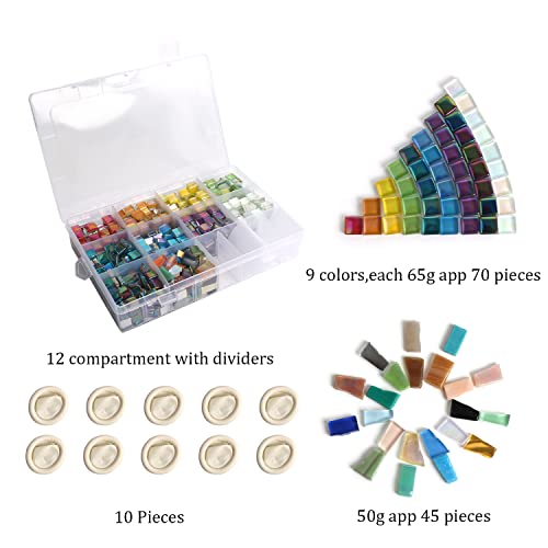 1.5lb Mosaic Tiles Assorted Iridescent Crystal Glass Mosaic Tile for Crafts