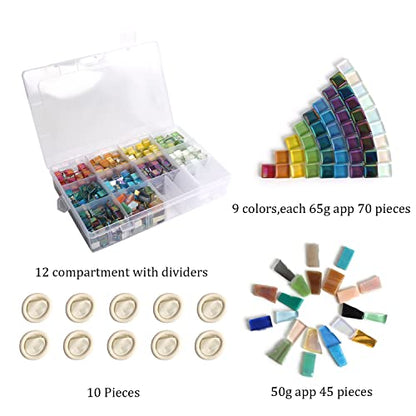 1.5lb Mosaic Tiles Assorted Iridescent Crystal Glass Mosaic Tile for Crafts