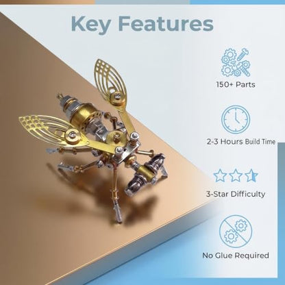 Steampunk Drosophila Insect 3D Metal Puzzle Model Mechanical Kits 2 (10 Count)