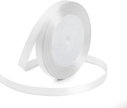 KMER LIFE 3/8 Inches x 25 Yards White Satin Ribbon Solid Fabric Ribbons for Crafts, Wedding Decor, DIY Hair Accessories, Sewing, Gift Package Wrapping, Valentine's Day Bouquet and More - Crafty Corner