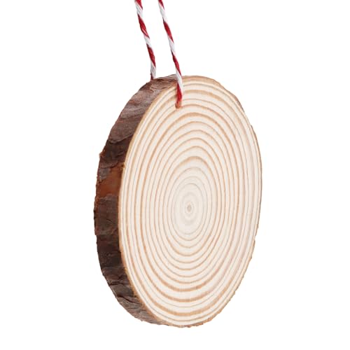 60 Pieces Wood Slices with Hole (60 Count)