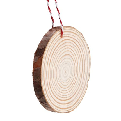 60 Pieces Wood Slices with Hole (60 Count)