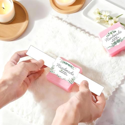100Pcs Eucalyptus Leaves Soap Wrapper 8 Style Flower Wrap Tape for Homemade Soap (120 Count)