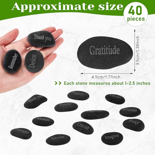 40 Pcs Engraved Inspirational Rocks (40 Count)